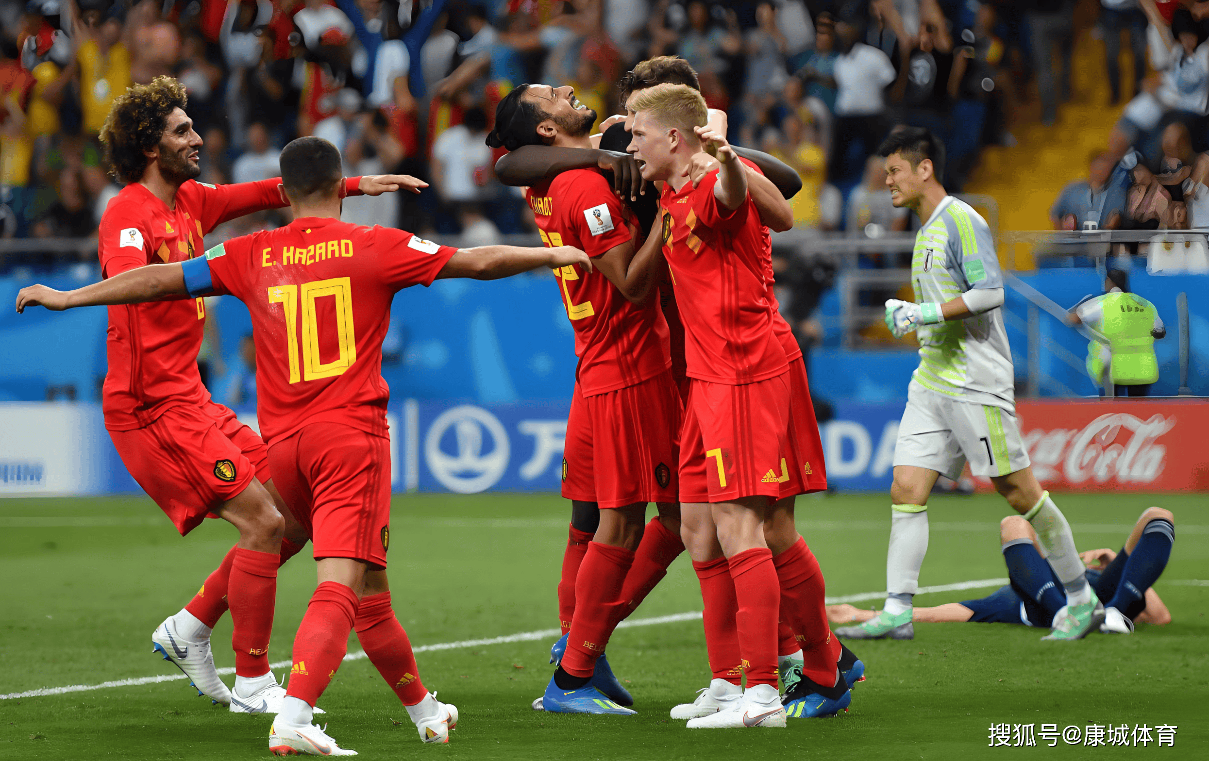 比利时队成功进入国际足球赛